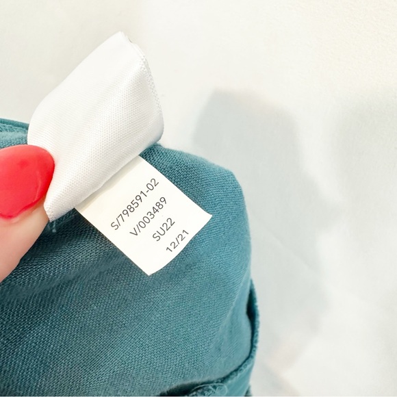 Athleta Playa Linen High Rise Pleated Wide Leg Pants in Borealis Blue - Picture 13 of 13